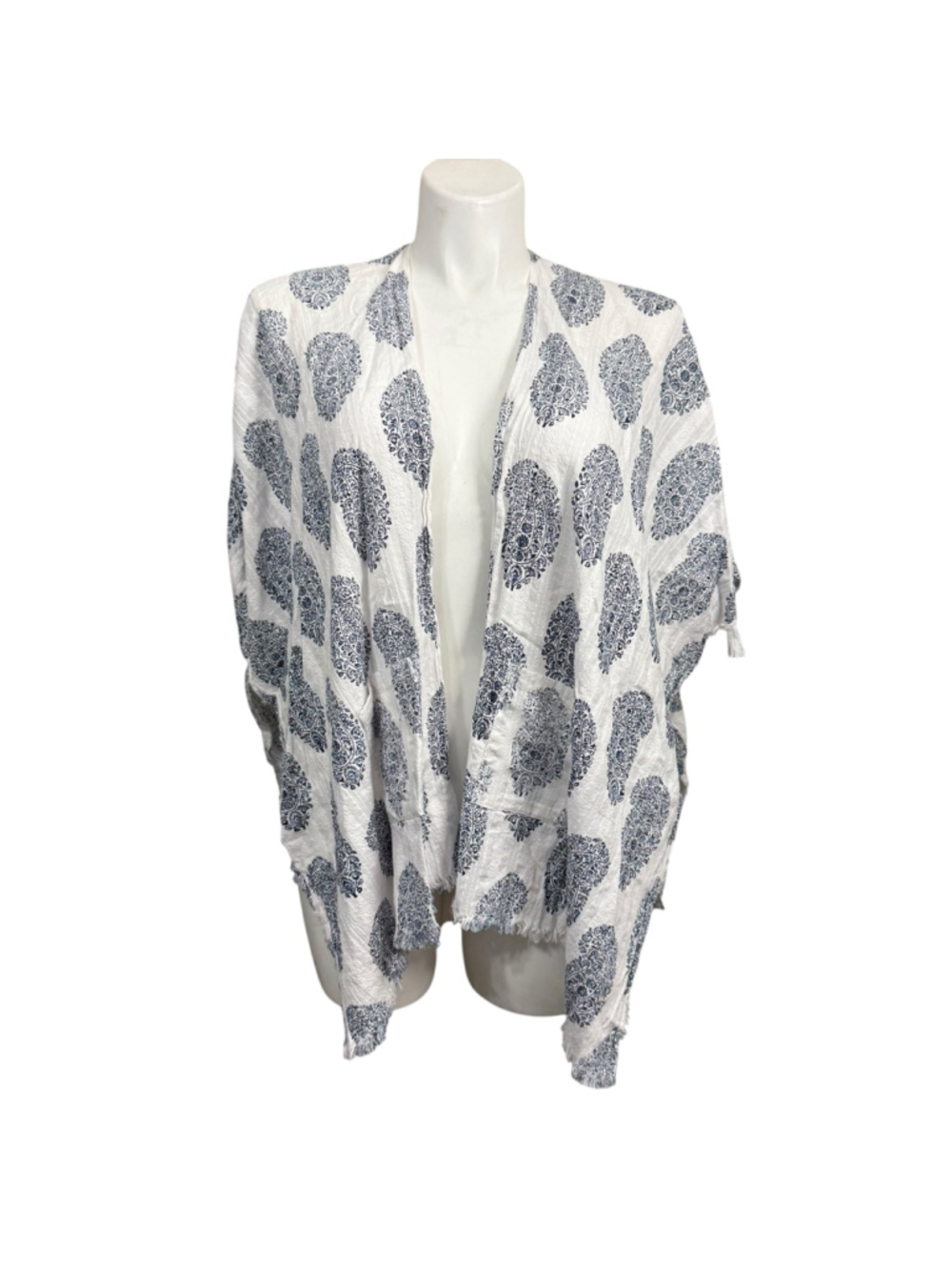 Vince Camuto Paisley Kimono Cardigan Tassel Boho Cover Up OS
